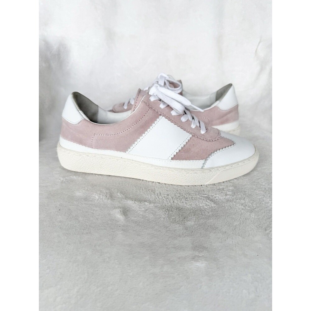 Paige Brie Shoes Womens Size 6.5 Pink Suede Sneaker Lace Up Low Top Casual
